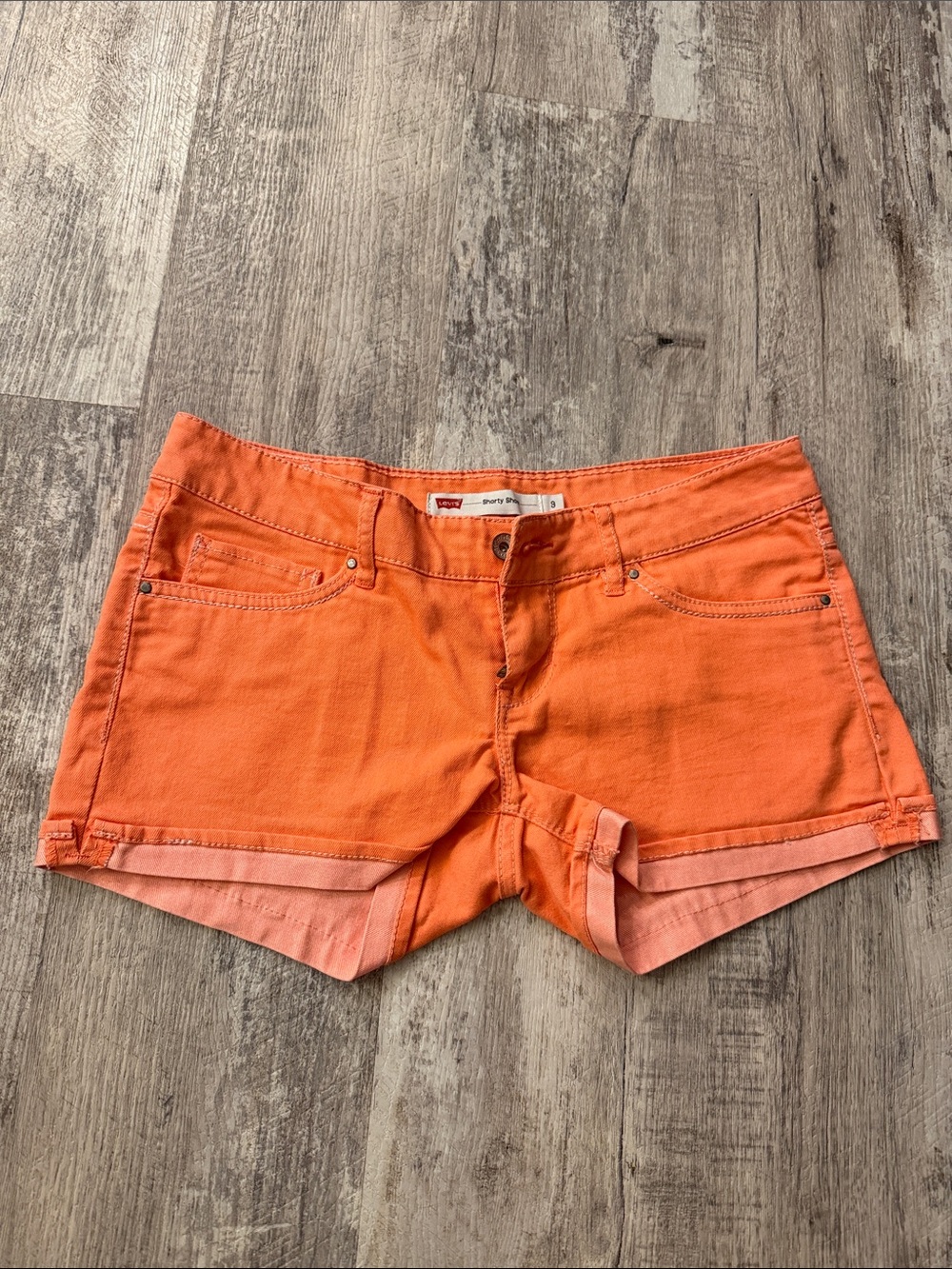 Orange Junior’s Cotton Denim Shorts